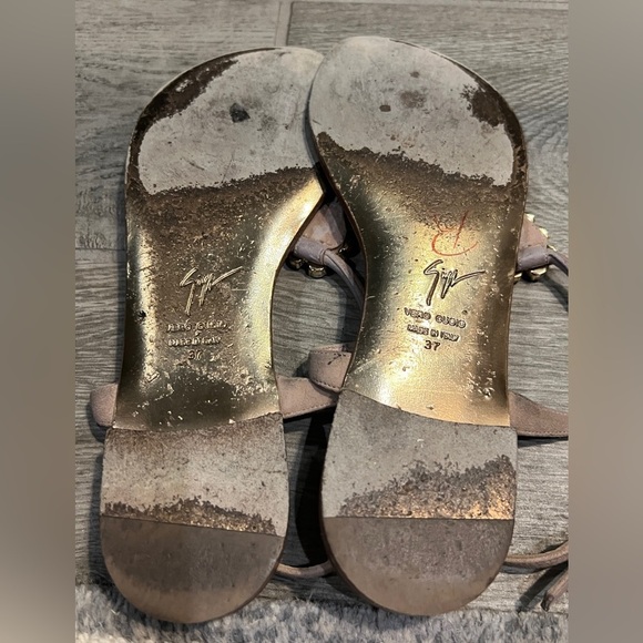 Giuseppe Zanotti jeweled thong sandals, rose gold color size 37 or size 6 - Picture 5 of 12